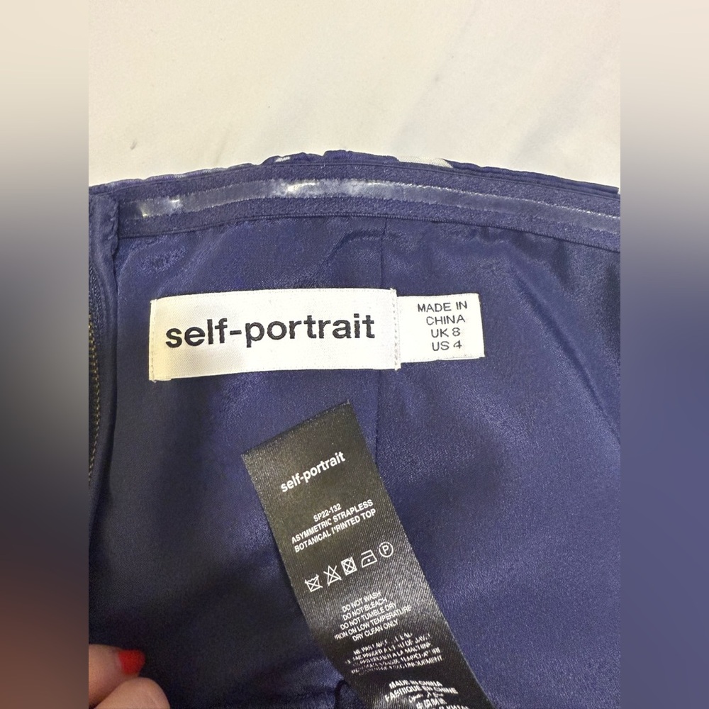 Self-Portrait Strapless Asymmetrical Hem Bustier Top - Picture 9 of 9
